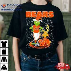 The Grinch And Dog Chicago Bears Merry Christmas Tshirt