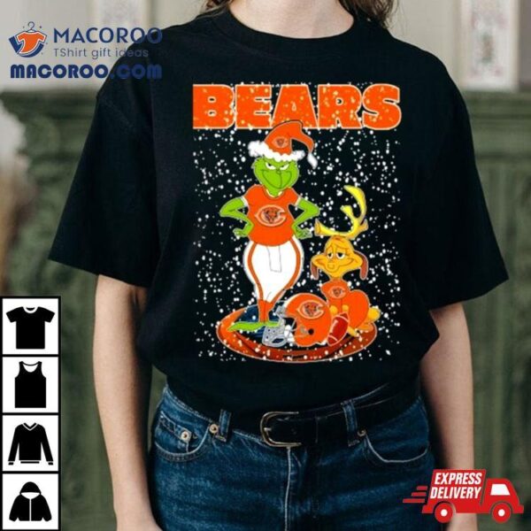 The Grinch And Dog Chicago Bears Merry Christmas Shirt