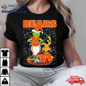 The Grinch And Dog Chicago Bears Merry Christmas Tshirt