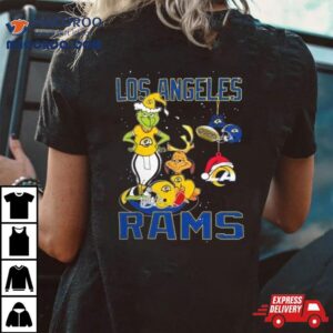 The Grinch And Dog Los Angeles Rams Christmas Tshirt