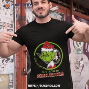 The Grinch I Hate People But I Love My Ottawa Senators Christmas T Shirt