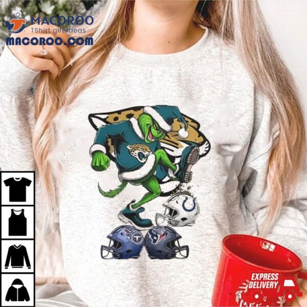 The Grinch Jacksonville Jaguars Stomp On Nfl Teams Christmas Logo Shirt