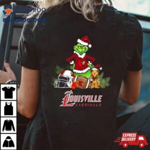 The Grinch Louisville Cardinals Football Christmas Tshirt