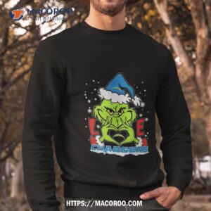 The Grinch Love Heart Los Angeles Chargers Football Christmas 2023 Sweatshirt