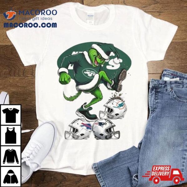 The Grinch New York Jets Stomp On Nfl Teams Christmas Logo Shirt