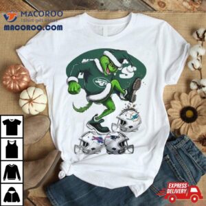 The Grinch New York Jets Stomp On Nfl Teams Christmas Logo Tshirt