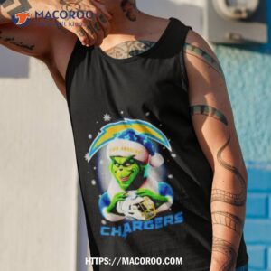 The Grinch Santa Love Los Angeles Chargers Christmas Tank Top 1