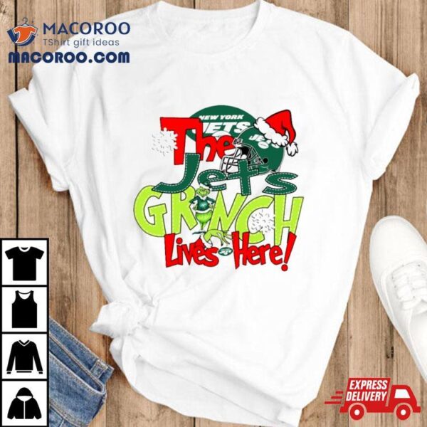 The Jets Grinch Lives Here Christmas Shirt