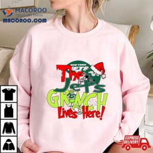 The Jets Grinch Lives Here Christmas Tshirt