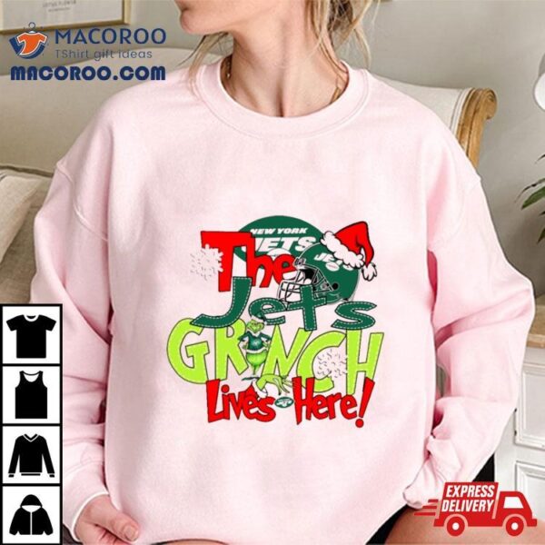 The Jets Grinch Lives Here Christmas Shirt