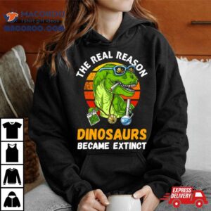 The Real Reason Dinosaurs Became Extinct Smoking Weed Marijuana Tshirt