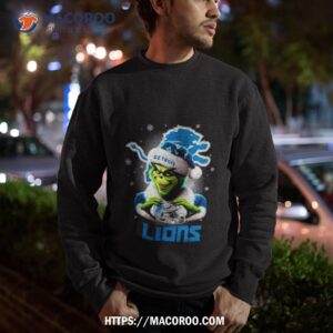 The Santa Grinch Love Detroit Lions Merry Christmas T Shirt 2 The Santa Grinch Love Detroit Lions Merry Christmas Sweatshirt