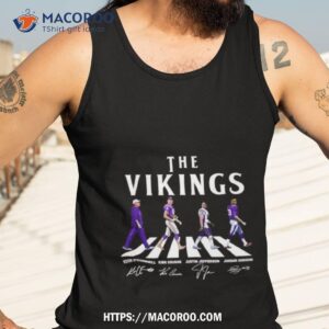 The Vikings Kevin O Connell Kirk Cousins Justin Jefferson Jordan Addison Walking Abbey Road Signatures Tank Top 3