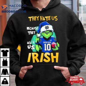 They Hate Us Because They Ain T Us Notre Dame Fighting Irish Santa Grinch Tshirt