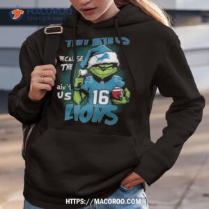 They Hate Us Because They Anus Detroit Lions Grinch Christmas Hoodie 3