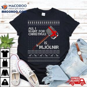 Thor All I Want For Christmas Is Mjolnir Hammer Knit Shirt