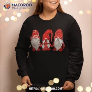 three gnomes in red costume christmas hanging with sweatshirt sweatshirt 2