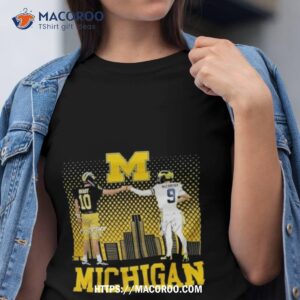 Tom Brady And Jj Mccarthy Legends Michigan Wolverines Football Signatures Tshirt