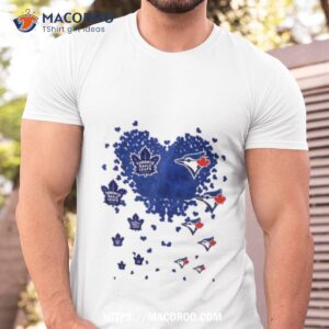 Toronto Maple Leafs And Blue Jays Logo Tiny Hearts Shape Tshirt