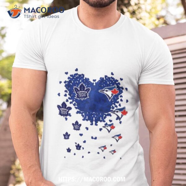 Toronto Maple Leafs And Blue Jays Logo Tiny Hearts Shape Shirt