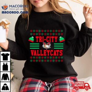 Tri City Valleycats Ugly Christmas Tshirt
