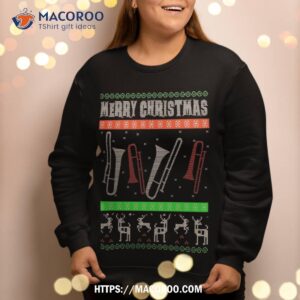 trombone ugly christmas sweater for band player sweatshirt sweatshirt 2