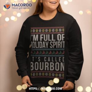 ugly christmas drinking funny bourbon holiday party sweatshirt sweatshirt 2