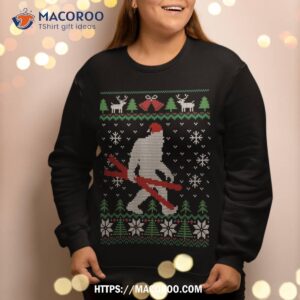 ugly christmas sasquatch ski sweatshirt skiing gift sweatshirt 2