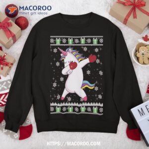 ugly christmas style dabbing unicorn funny gifts kids girls sweatshirt sweatshirt