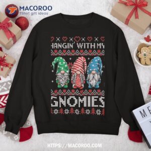 ugly christmas sweater hanging with my gnomies santa pajama sweatshirt sweatshirt