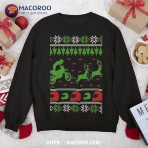 Ugly Christmas Sweater Motocross Biker Gift Sweatshirt