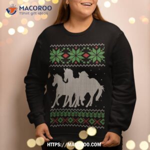 ugly christmas sweater style horse horses design sweatshirt sweatshirt 2