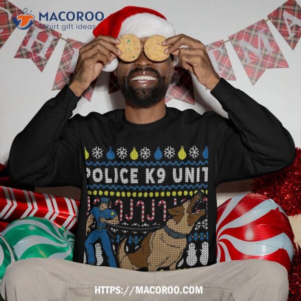 Ugly Christmas Sweatshirt Police K9 Unit