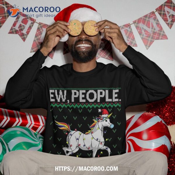 Unicorn Face Mask Ew People Ugly Christmas Sweatshirt