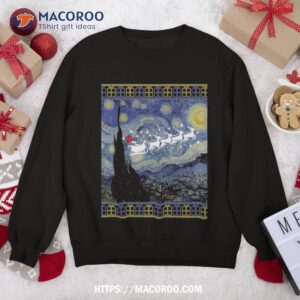 van gogh starry night santa sleigh christmas sweatshirt sweatshirt