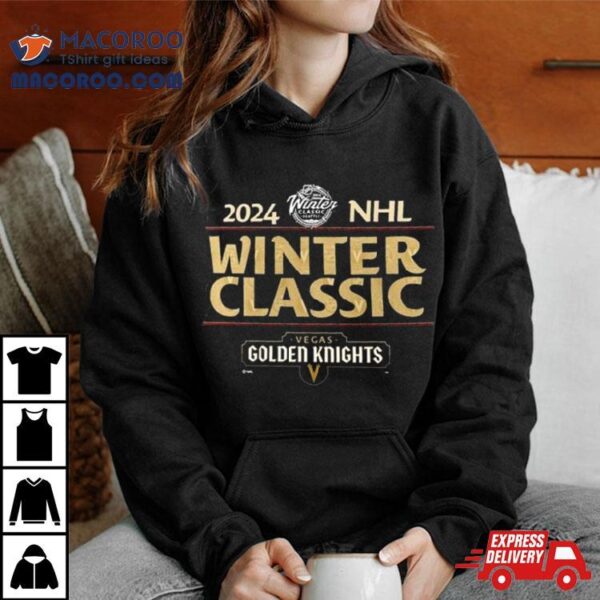 Vegas Golden Knights 2024 Nhl Winter Classic Text Driven T Shirt