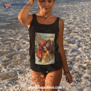 Victorian Santa Stuffing Child Into Sack Christmas Greeting Tank Top