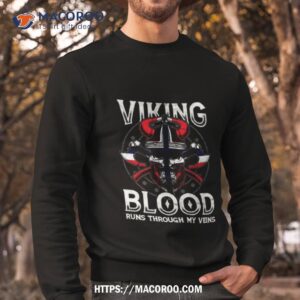 Viking Blood Norwegen Flag Skull Norwegian Sweatshirt