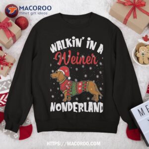 Walking In A Wiener Wonderland Funny Dachshund Christmas Sweat Sweatshirt