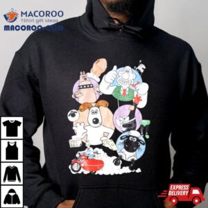 Wallace And Gromit Back Print Grey Marl Tshirt