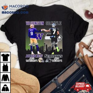 Washington Huskies On Saturdays And Seattle Seahawks On Sundays Tshirt