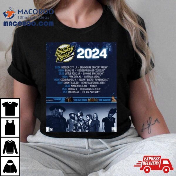 Whiskey Myers Announce 2024 Tour T Shirt