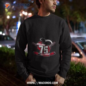 Wisconsin Badgers Black Hockey 75th Anniversary Commemorative Tee Sweatshirt