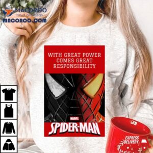 With Great Power Comes Great Responsibility Marvel Spider Man Comic Tshirt