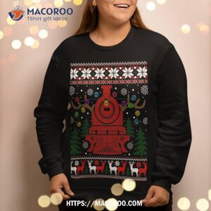 xmas train reindeer christmas railroad ugly sweater sweatshirt sweatshirt 2