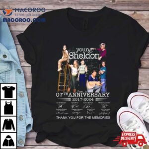 Young Sheldon 07th Anniversary 2017 2024 Signatures Thank You For The Memories T Shirt