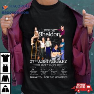 Young Sheldon Th Anniversary Signatures Thank You For The Memories Tshirt