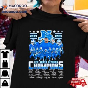 Nfc North Division Champions Detroit Lions Players Signatures Tshirt