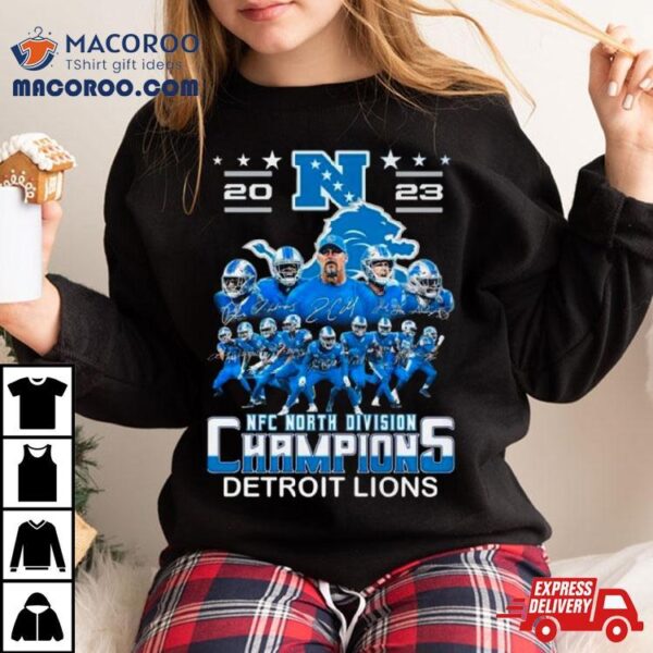 2023 Nfc North Division Champions Detroit Lions Signatures Shirt