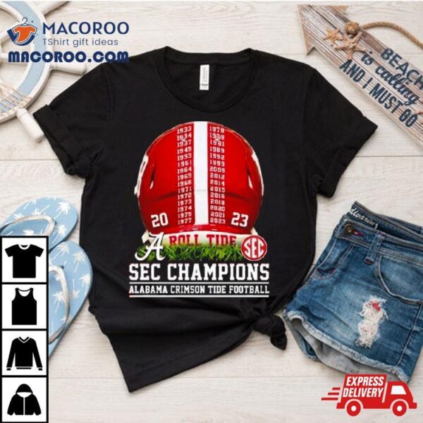 2023 Sec Champions Alabama Crimson Tide Helmet Time Shrit